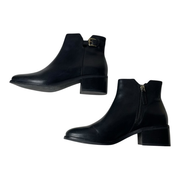 Cole Haan Women’s Haidyn Black Leather Buckle Booties - Picture 8 of 11